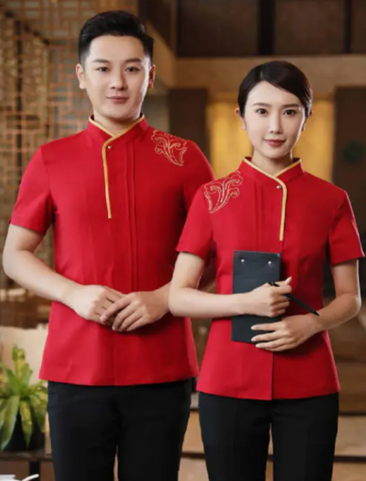 工作服，酒店工作服，紅色酒店工作服，工作服制服
